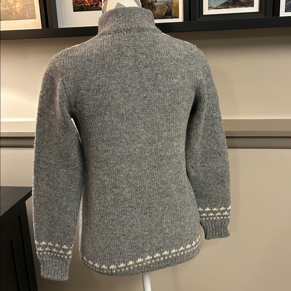 WOOL HOUSE Full Zip New Wool Sweater, NWOT, Gray/Cream, XS, $149 - Picture 3 of 10